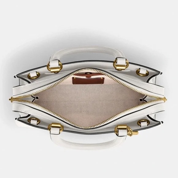 Coach 1941 Rogue 26 East/West Bag in Brass/Chalk White Glovetanned Leather - Picture 10 of 12